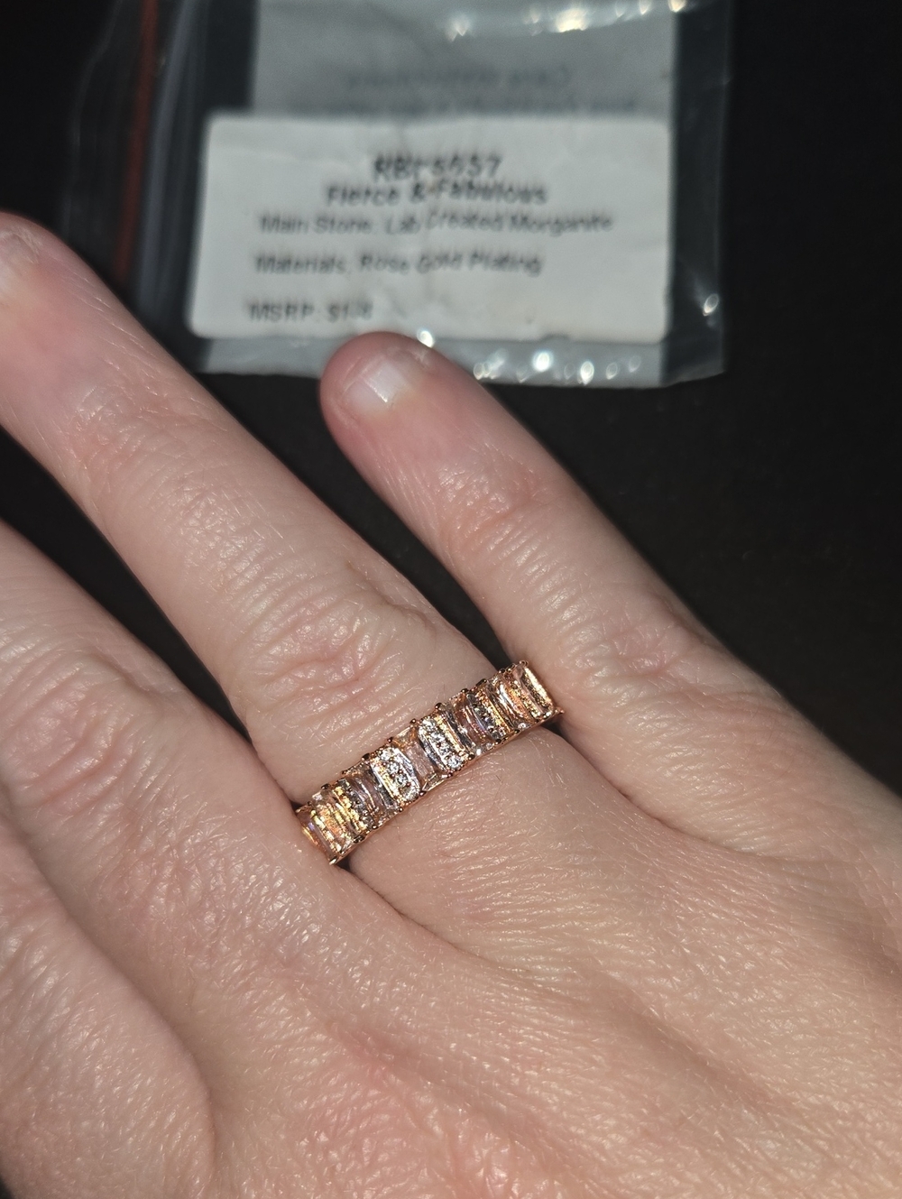 BP Fierce & Fabulous Lab Created Morganite On Rose Gold Plating